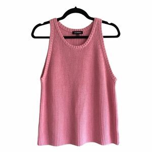 (SOLD) ANTHRO 525 AMERICA Cotton Knit Sleeveless Sweater Tank Top Pink L
